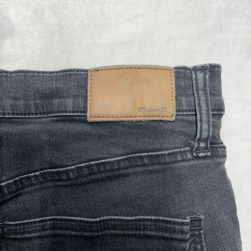 Madewell 9” Highrise Skinny Women’s Size 31‎ Raw Hem Button Fly Black Grunge - Picture 9 of 11